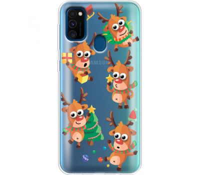 Силіконовий чохол BoxFace Samsung M215 Galaxy M21 с 3D-глазками Reindeer (39466-cc74)