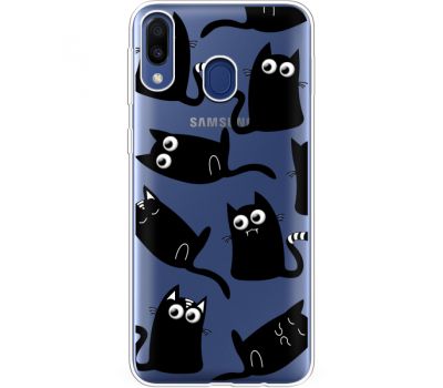 Силіконовий чохол BoxFace Samsung M205 Galaxy M20 с 3D-глазками Black Kitty (36206-cc73)