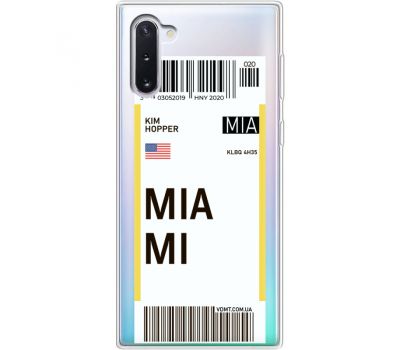 Силіконовий чохол BoxFace Samsung N970 Galaxy Note 10 Ticket Miami (37408-cc81)