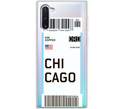 Силіконовий чохол BoxFace Samsung N970 Galaxy Note 10 Ticket Chicago (37408-cc82)