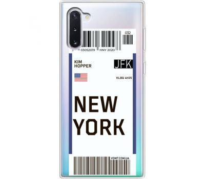 Силіконовий чохол BoxFace Samsung N970 Galaxy Note 10 Ticket New York (37408-cc84)