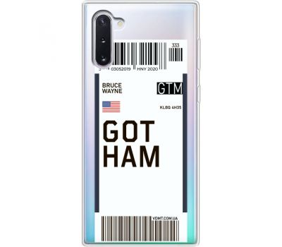 Силіконовий чохол BoxFace Samsung N970 Galaxy Note 10 Ticket Gotham (37408-cc92)