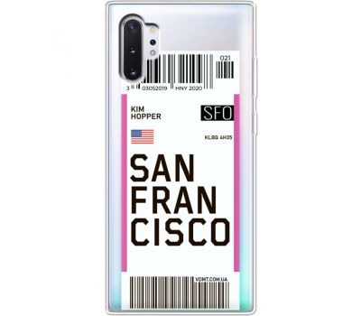 Силіконовий чохол BoxFace Samsung N975 Galaxy Note 10 Plus Ticket  San Francisco (37687-cc79)