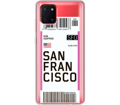 Силіконовий чохол BoxFace Samsung N770 Galaxy Note 10 Lite Ticket  San Francisco (38846-cc79)