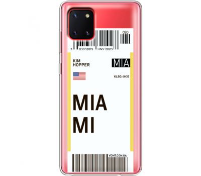 Силіконовий чохол BoxFace Samsung N770 Galaxy Note 10 Lite Ticket Miami (38846-cc81)