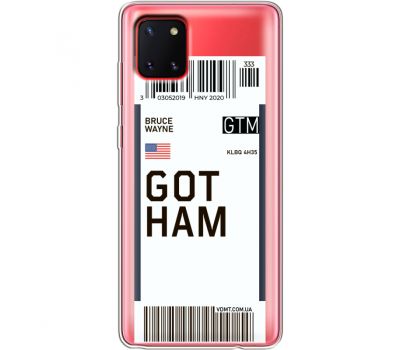 Силіконовий чохол BoxFace Samsung N770 Galaxy Note 10 Lite Ticket Gotham (38846-cc92)