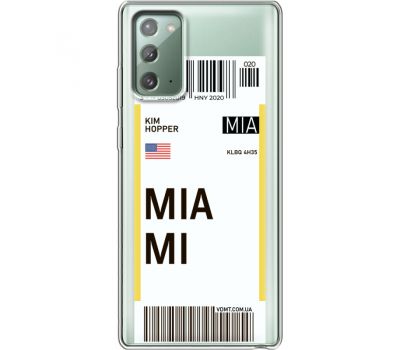 Силіконовий чохол BoxFace Samsung N980 Galaxy Note 20 Ticket Miami (40569-cc81)