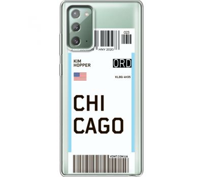 Силіконовий чохол BoxFace Samsung N980 Galaxy Note 20 Ticket Chicago (40569-cc82)