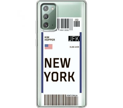 Силіконовий чохол BoxFace Samsung N980 Galaxy Note 20 Ticket New York (40569-cc84)