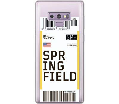 Силіконовий чохол BoxFace Samsung N960 Galaxy Note 9 Ticket Springfield (34974-cc93)