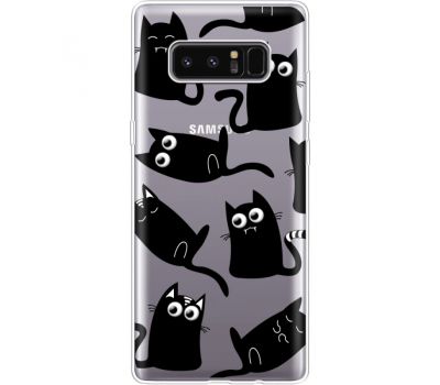 Силіконовий чохол BoxFace Samsung N950F Galaxy Note 8 с 3D-глазками Black Kitty (35949-cc73)