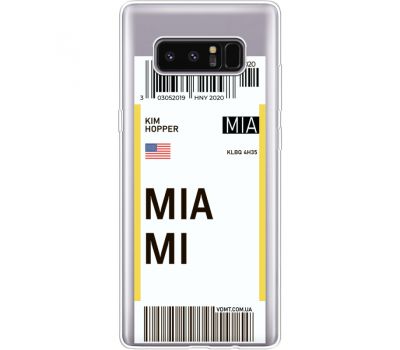 Силіконовий чохол BoxFace Samsung N950F Galaxy Note 8 Ticket Miami (35949-cc81)
