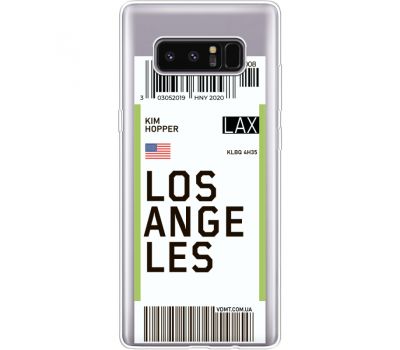 Силіконовий чохол BoxFace Samsung N950F Galaxy Note 8 Ticket Los Angeles (35949-cc85)