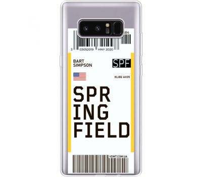 Силіконовий чохол BoxFace Samsung N950F Galaxy Note 8 Ticket Springfield (35949-cc93)