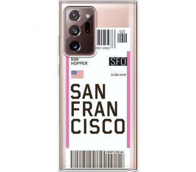 Силіконовий чохол BoxFace Samsung N985 Galaxy Note 20 Ultra Ticket  San Francisco (40574-cc79)