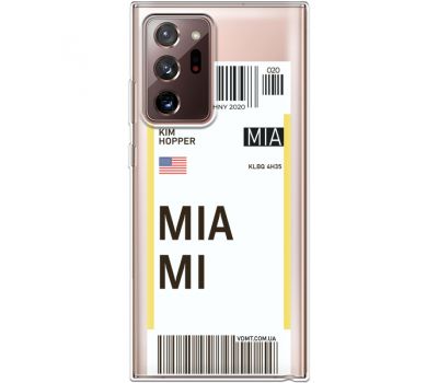 Силіконовий чохол BoxFace Samsung N985 Galaxy Note 20 Ultra Ticket Miami (40574-cc81)