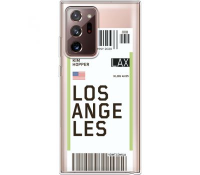 Силіконовий чохол BoxFace Samsung N985 Galaxy Note 20 Ultra Ticket Los Angeles (40574-cc85)