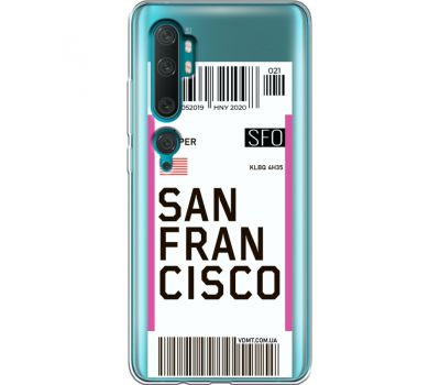 Силіконовий чохол BoxFace Xiaomi Mi Note 10 / Mi Note 10 Pro Ticket  San Francisco (38538-cc79)
