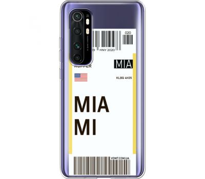 Силіконовий чохол BoxFace Xiaomi Mi Note 10 Lite Ticket Miami (39812-cc81)