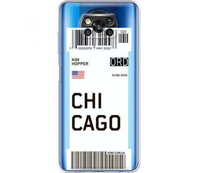 Силіконовий чохол BoxFace Xiaomi Poco X3 Ticket Chicago (41290-cc82)