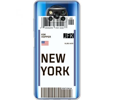 Силіконовий чохол BoxFace Xiaomi Poco X3 Ticket New York (41290-cc84)