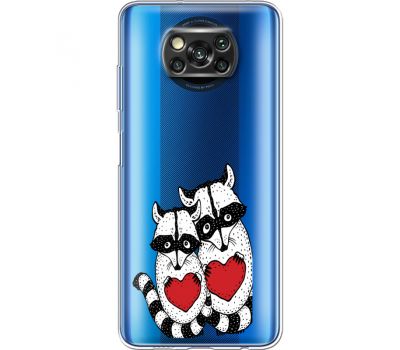 Силіконовий чохол BoxFace Xiaomi Poco X3 Raccoons in love (41290-cc29)