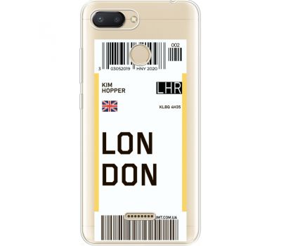 Силіконовий чохол BoxFace Xiaomi Redmi 6 Ticket London (35029-cc83)