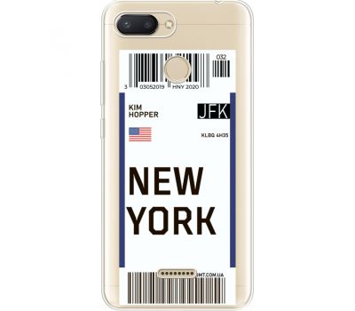 Силіконовий чохол BoxFace Xiaomi Redmi 6 Ticket New York (35029-cc84)