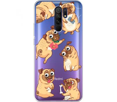 Силіконовий чохол BoxFace Xiaomi Redmi 9 с 3D-глазками Pug (40234-cc77)