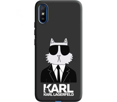 Силіконовий чохол BoxFace Xiaomi Redmi 9A Cat in Black (40509-bk39)