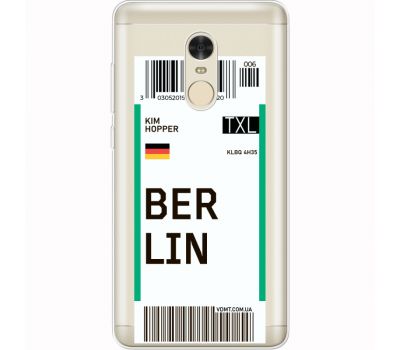 Силіконовий чохол BoxFace Xiaomi Redmi Note 4x Ticket Berrlin (35032-cc80)