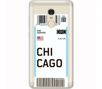 Силіконовий чохол BoxFace Xiaomi Redmi Note 4x Ticket Chicago (35032-cc82)