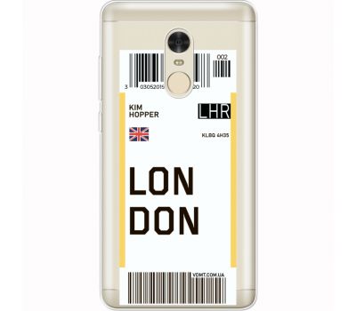Силіконовий чохол BoxFace Xiaomi Redmi Note 4x Ticket London (35032-cc83)