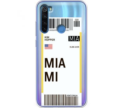 Силіконовий чохол BoxFace Xiaomi Redmi Note 8 Ticket Miami (38218-cc81)