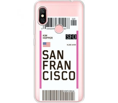 Силіконовий чохол BoxFace Xiaomi Redmi Note 6 Pro Ticket  San Francisco (35453-cc79)