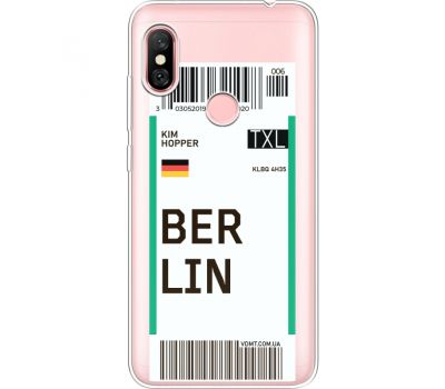 Силіконовий чохол BoxFace Xiaomi Redmi Note 6 Pro Ticket Berrlin (35453-cc80)