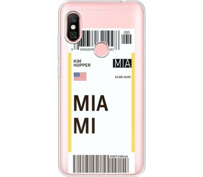 Силіконовий чохол BoxFace Xiaomi Redmi Note 6 Pro Ticket Miami (35453-cc81)