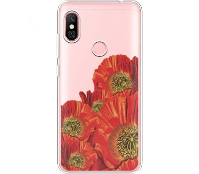 Силіконовий чохол BoxFace Xiaomi Redmi Note 6 Pro Red Poppies (35453-cc44)