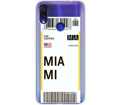 Силіконовий чохол BoxFace Xiaomi Redmi Note 7 Ticket Miami (36208-cc81)