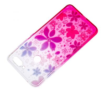 Чохол для Xiaomi Mi 8 Lite Glamour ambre рожевий "квіти" 1660867