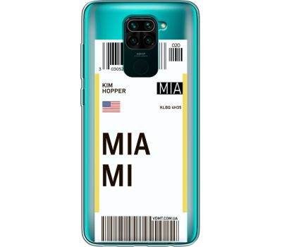 Силіконовий чохол BoxFace Xiaomi Redmi Note 9 Ticket Miami (39802-cc81)