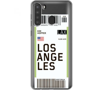 Силіконовий чохол BoxFace Samsung A215 Galaxy A21 Ticket Los Angeles (39761-cc85)