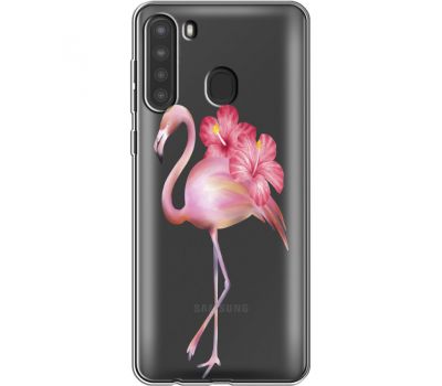 Силіконовий чохол BoxFace Samsung A215 Galaxy A21 Floral Flamingo (39761-cc12)