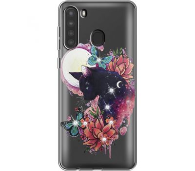 Силіконовий чохол BoxFace Samsung A215 Galaxy A21 Cat in Flowers (939761-rs10)