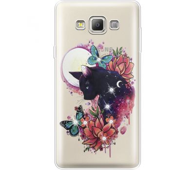 Силіконовий чохол BoxFace Samsung A700 Galaxy A7 Cat in Flowers (935961-rs10)