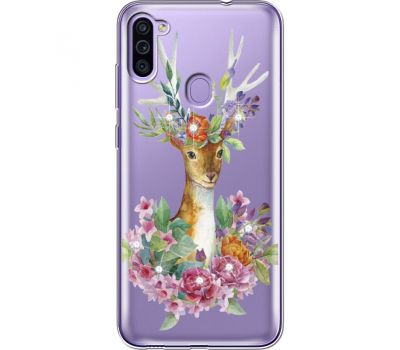 Силіконовий чохол BoxFace Samsung M115 Galaxy M11 Deer with flowers (939781-rs5)