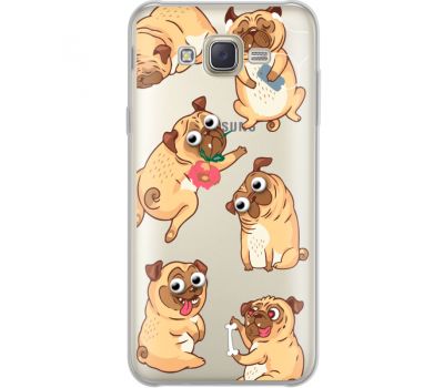 Силіконовий чохол BoxFace Samsung J701 Galaxy J7 Neo Duos с 3D-глазками Pug (35624-cc77)