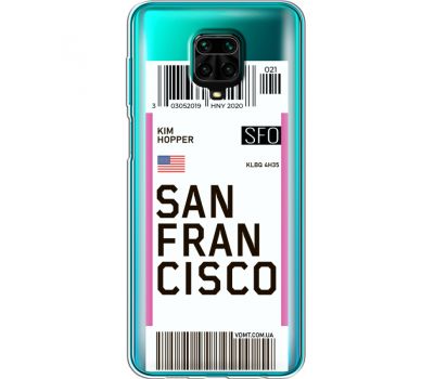 Силіконовий чохол BoxFace Xiaomi Redmi Note 9 Pro / 9 Pro Max Ticket  San Francisco (39807-cc79)