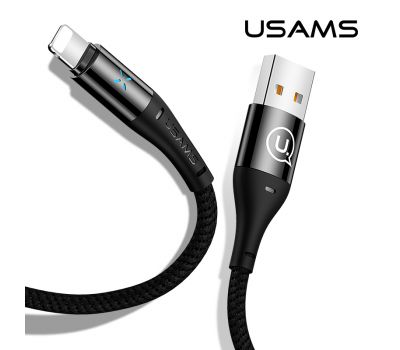 Кабель USB Usams Smart Power-off U-Plus lightning 2A 1.2m черный