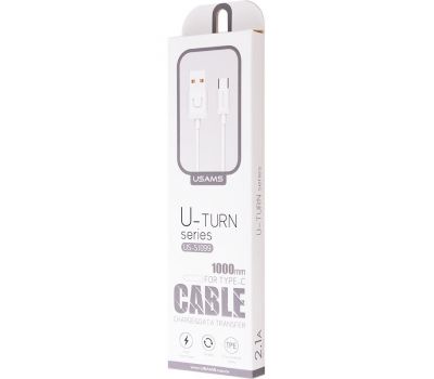 Кабель Usams US-SJ099 U-Turn Series Type-C Cable белый (1m)
